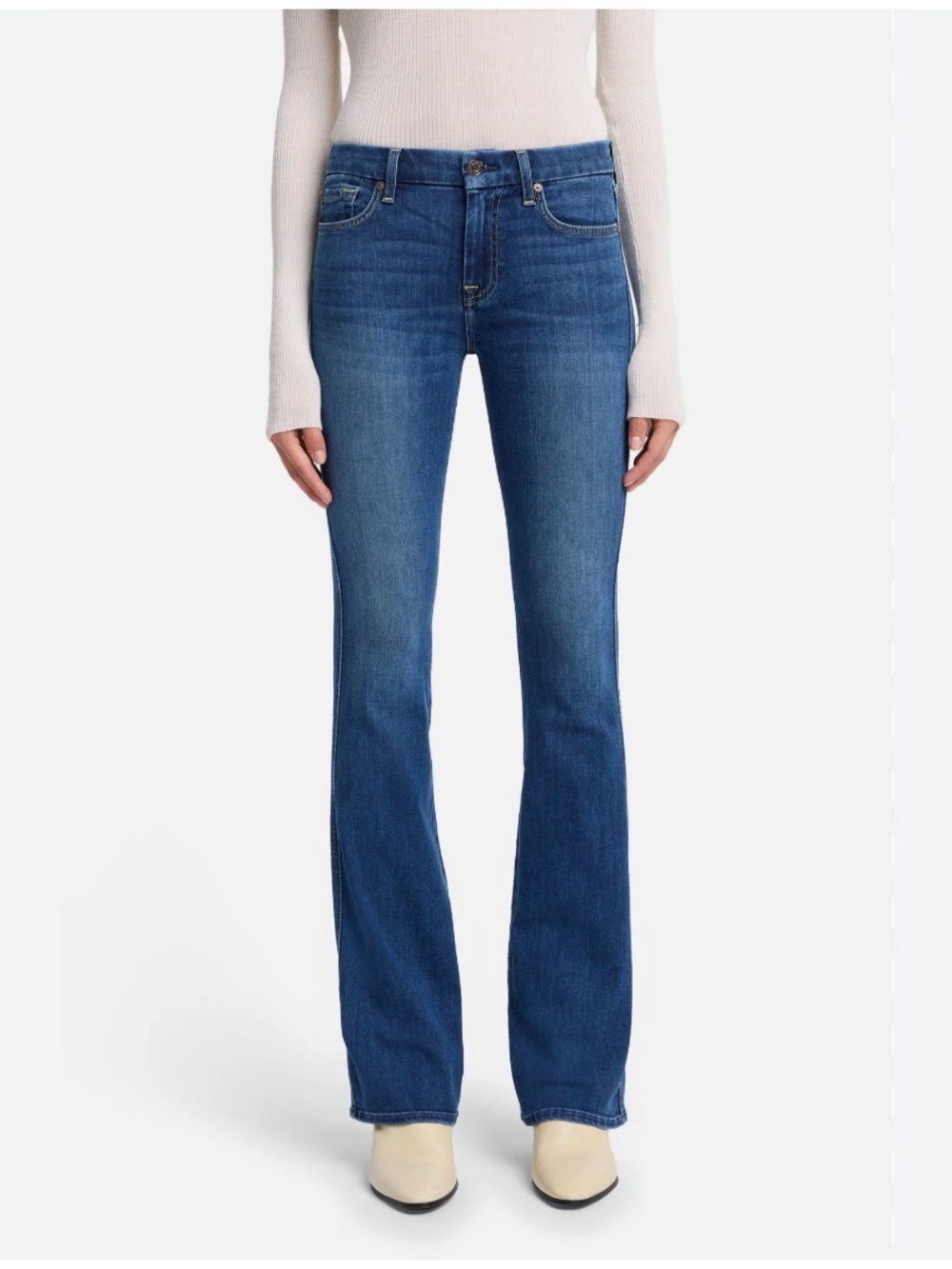 7 FOR ALL MANKIND "A' Pocket Boot Cut Jeans in Anthem Blue Womens sz 26